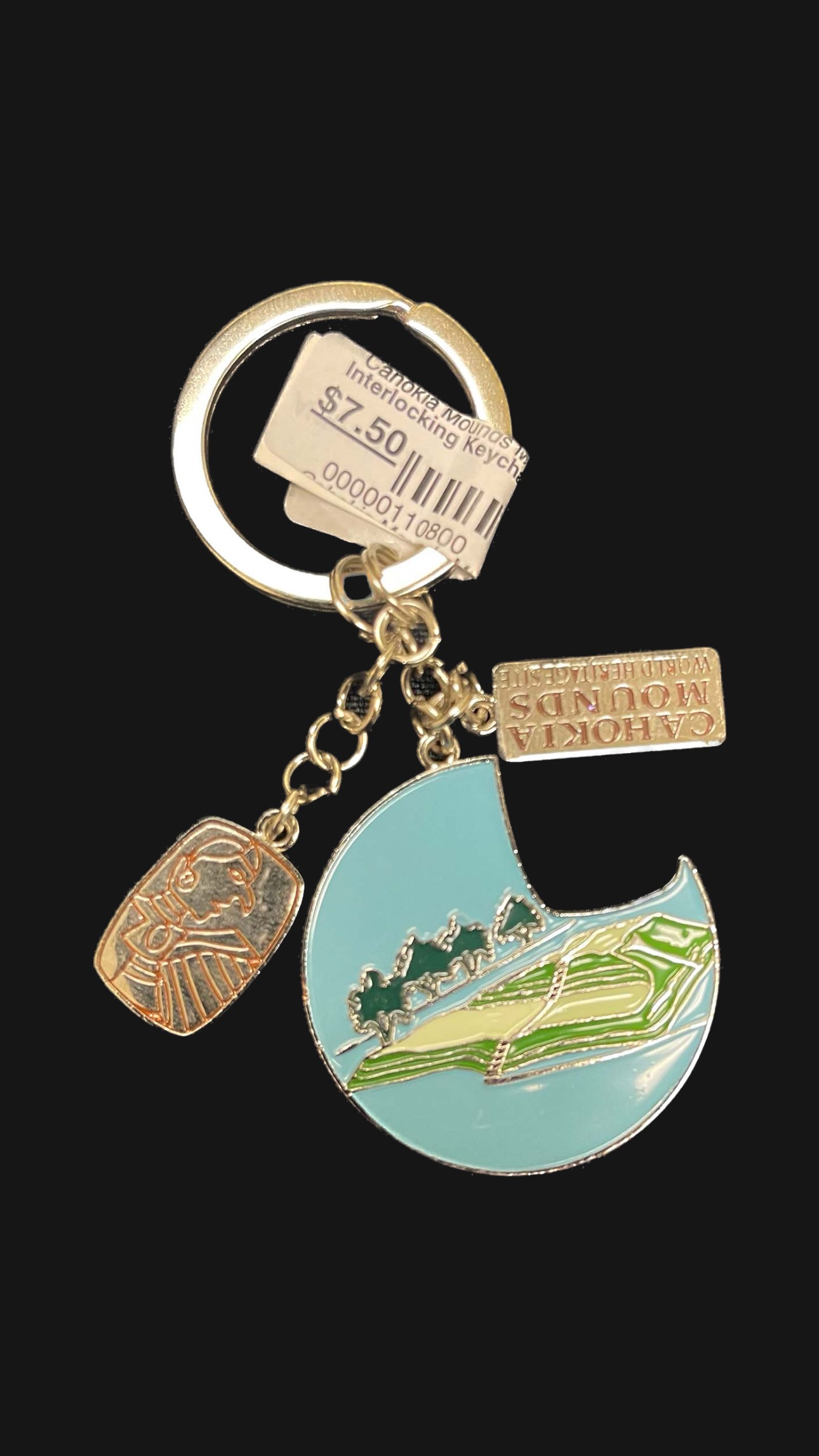 Cahokia Mounds Interlocking Keychain Cahokia Mounds
