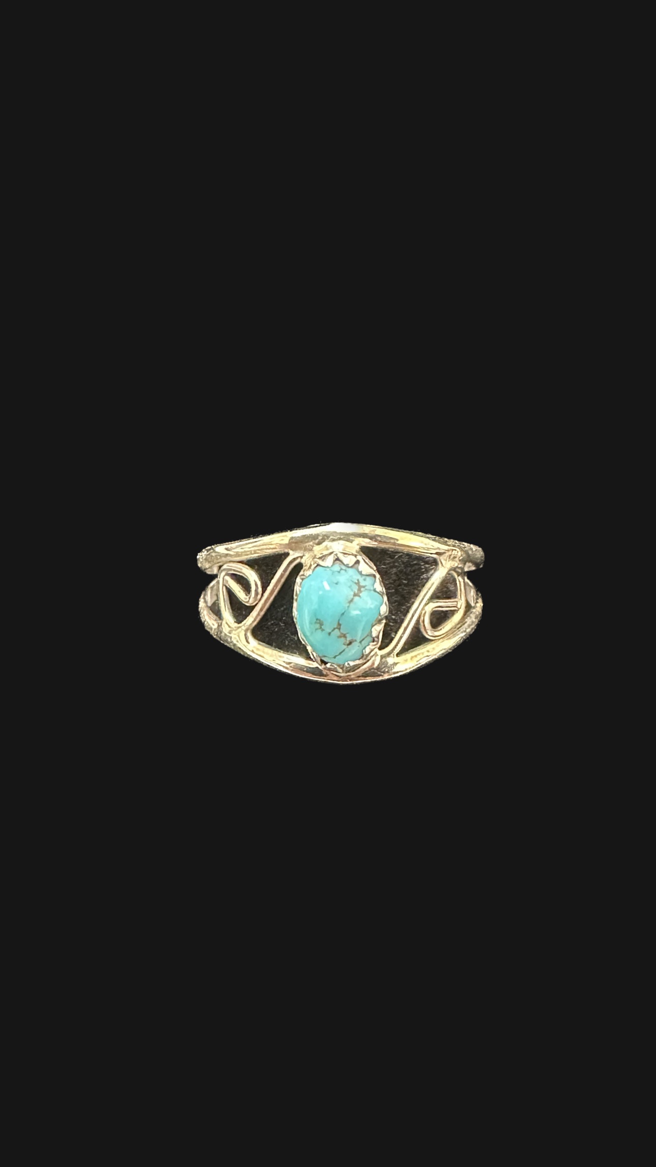 Bright Blue Turquoise Gold Ring ~ One of a Kind Size 7 - Objects of Beauty